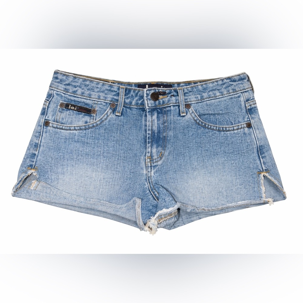 LEI Life Energy Intelligence Y2K distressed Cutoff Shorts Low Rise Baddie Core
